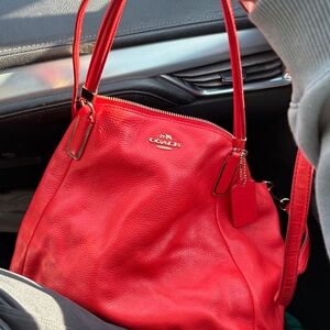 Coach Vibrant Red Leather Shoulder Bag